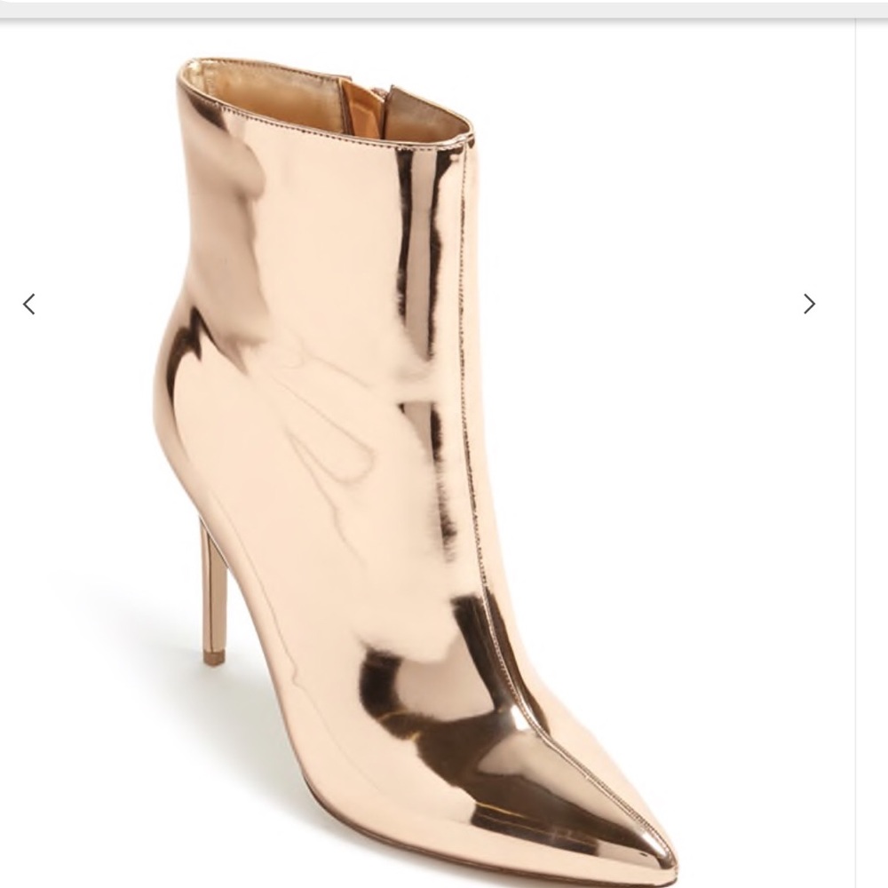 high heels booties rose gold